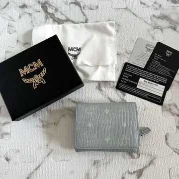 MCM 반지갑 라이트 블루