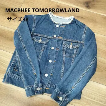 MACPHEE TOMORROWLAND 노카라 프린지 데님 자켓