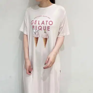 스누피 콜라보 접촉 냉감 원피스 핑크 룸웨어 새상품
