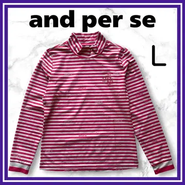 새상품급 앤퍼시 and per se 하이넥 긴팔 티셔츠 보더 L