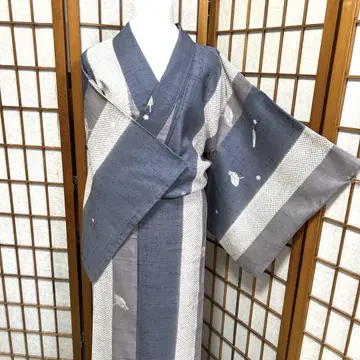 순수 실크 코몬  [형염 줄무늬 일본식 우산 작은 꽃]