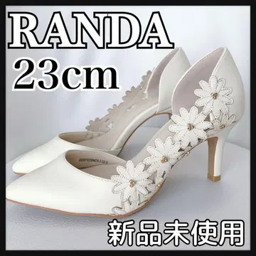 RANDA 란다 플라워 펌프스 23.0 화이트 미사용 새상품