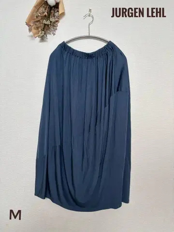 JURGEN LEHL 실크 벌룬 스커트 M 블루