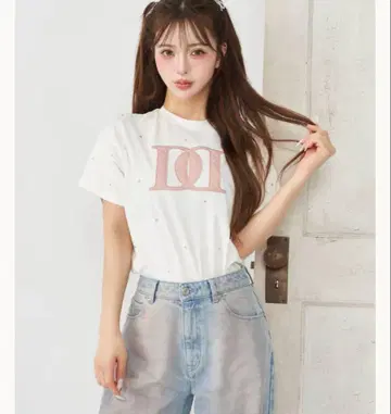 Darich 퀼팅 아플리케 비쥬 T셔츠