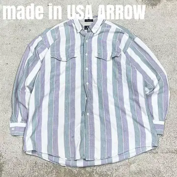 *7591 USA ARROW 스트라이프 긴팔 셔츠 굵은 스트라이프