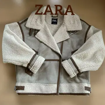 [ ZARA ] 베이지 무스탕 라이더 자켓