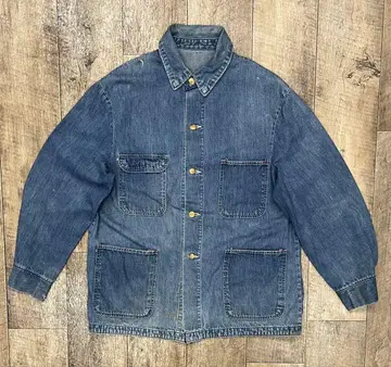 70'S WRANGLER 안감 없는 데님 커버올 인디고 레어