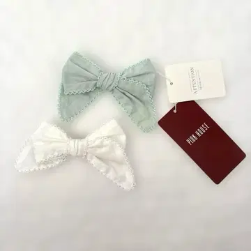 핑크하우스 리본 코사지 그린 미사용 새상품