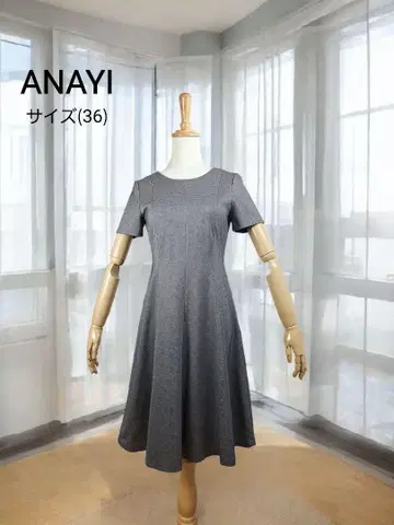 새상품급 ANAYI 스트레치 마이크로 하운드투스 체크 패턴 원피스