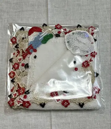 친택 레이스 타월 손수건 도시코이 일본 화이트