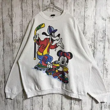90s 올드 디즈니 USA제 맨투맨 트레이닝복 XL 화이트 4995