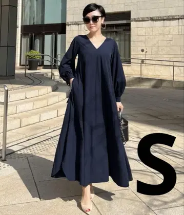 [ 새상품급 ] JENNE 뒷 리본 코쿤 원피스 S 드레스 네이비