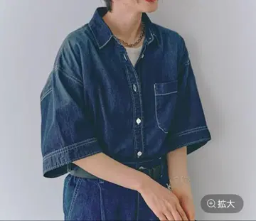 [ 선택 가능한 기장 ] 와이드 데님 셔츠 [ CLIP denim ]