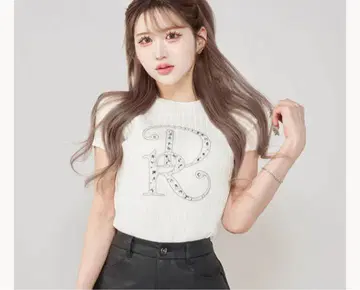 Darich DR 비쥬 리브 니트탑 화이트 다리치