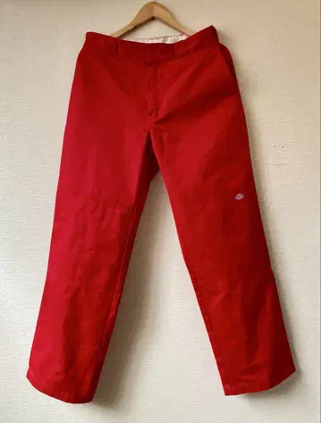 새상품급 Dickies 더블니 루즈핏 팬츠 빨간색 W32