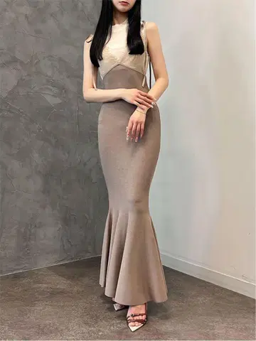 eimy istoire 레이스 레이어드 머메이드 니트 원피스