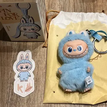 Labubu 알파벳 [ K ] 라부부 봉제 인형 펜던트 popmart