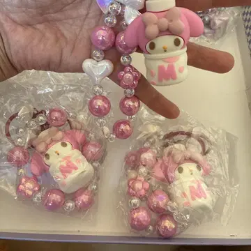 마이멜로디 스트랩 핑크 3개 세트