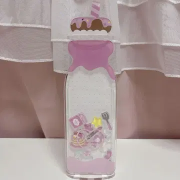 후쿠야 아크릴 프레임 휘핑 밀크 드링크 핑크 피치 밀크