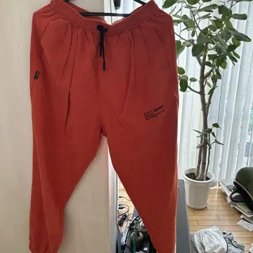 오렌지 조거 팬츠 허리밴딩