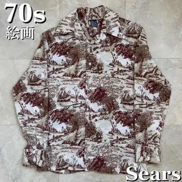 70s Sears 올 패턴 셔츠 아트 빈티지 (60s USA 제조)