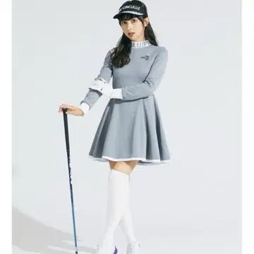 세토하루 콜라보 PW CIRCULUS 플레어 원피스 긴팔 모크넥