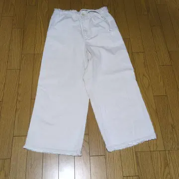 45R 화이트 프린지 팬츠