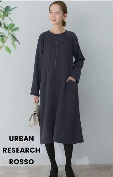 [새상품급] URBAN RESEARCH ROSSO 긴팔 프론트 턱 원피스