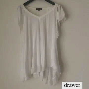 드로어 drawer V넥 티셔츠 화이트 1사이즈