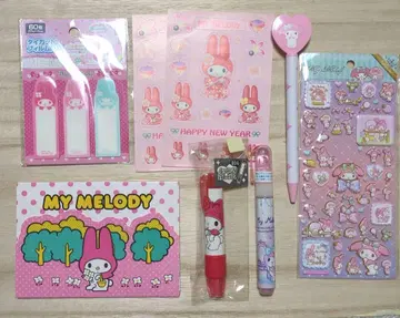 마이멜로디 문구 묶음 판매 메모장 포스트잇 씰 볼펜 풀