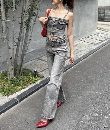 데님 뷔스티에 올인원