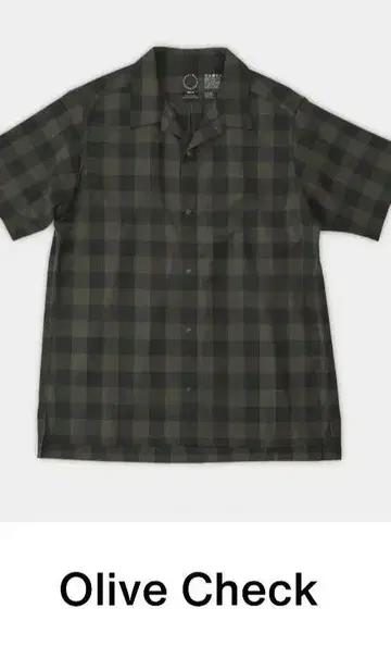 Merino Short Sleeve Shirt 올리브 체크 야마토미치
