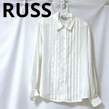 RUSS 화이트 핀턱 셔츠 L 사이즈
