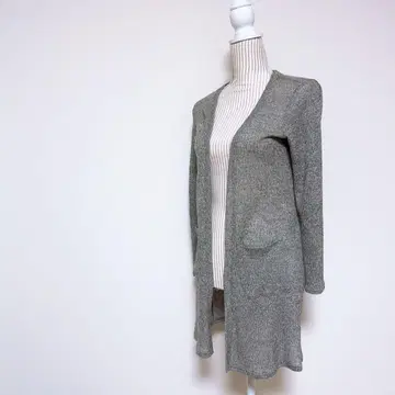 [핑크 애드베] 롱 기장 가디건 (S) 베스트 겉옷 시어 비침