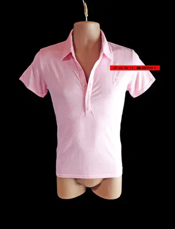 새상품급 MURDER LICENSE 핑크 피케 셔츠 마더라이선스 44