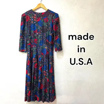 [빈티지] USA제 올 패턴 꽃무늬 롱 원피스 m48