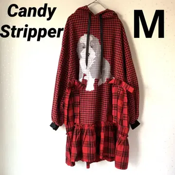 캔디스트리퍼 PUPPY HOODIE 원피스 빨간색 체크 M