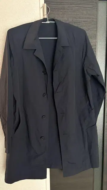 네이비 트렌치코트 단추식 UNIQLO