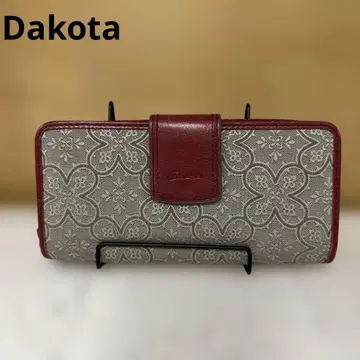 [ 새상품급 ] 51 다코타 Dakota 장지갑 빨간색 x 그레이 꽃무늬