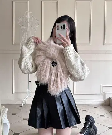 epine 에피 mohair fringe 머플러 핑크
