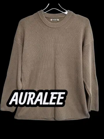 새상품급, AURALEE 베이지 리브 코튼 스웨터,