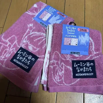 무민 리틀미 페이스 타월 핸드 타월 세트
