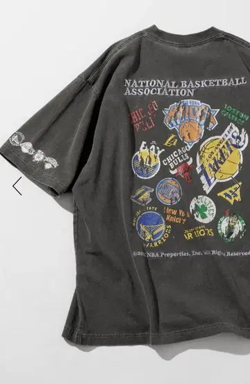 NBA 팀 로고 반팔 티셔츠 그레이