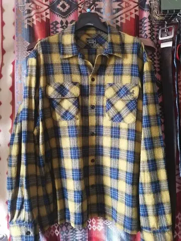 SCHOTT 플란넬 셔츠 오픈 카라