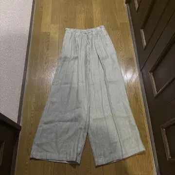 새상품 ZARA 카키 린넨 와이드 팬츠