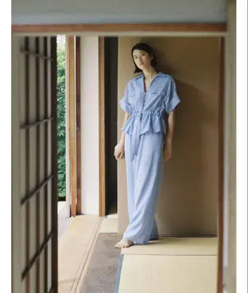 ZARA 린넨 사파리 셔츠 & 와이드 팬츠 셋업
