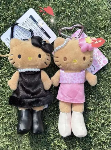 키티 봉제 인형 키링 2세트 발길이 일광화상 키티 택 포함 새상품