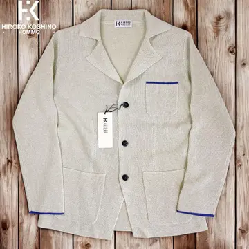 08M165 HIROKO KOSHINO 새상품 린넨 니트 가디건