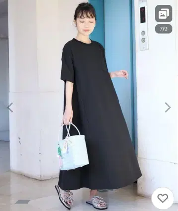 사우전드 마일 반팔 롱 원피스