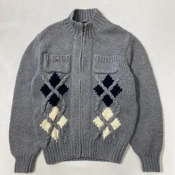 90s 마드모아젤 논논 핸드 니트 울 집업 스웨터
